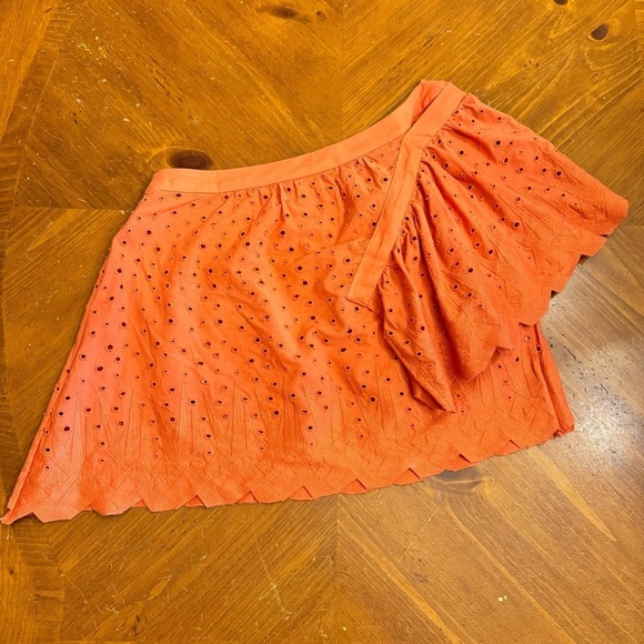 2 Piece Anthropologie Where Mountains Meet Eyelet Embroidered Orange Pants Top - Picture 6 of 16